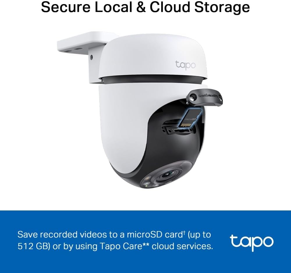C510W 2K Caméra De Surveillance Wifi Extérieur 360°, Vision Nocturne Couleur, Détection De Personne Et Suivi De Mouvement, Étanche IP65, Alarme Sonore Personnalisable (Lot De 2)