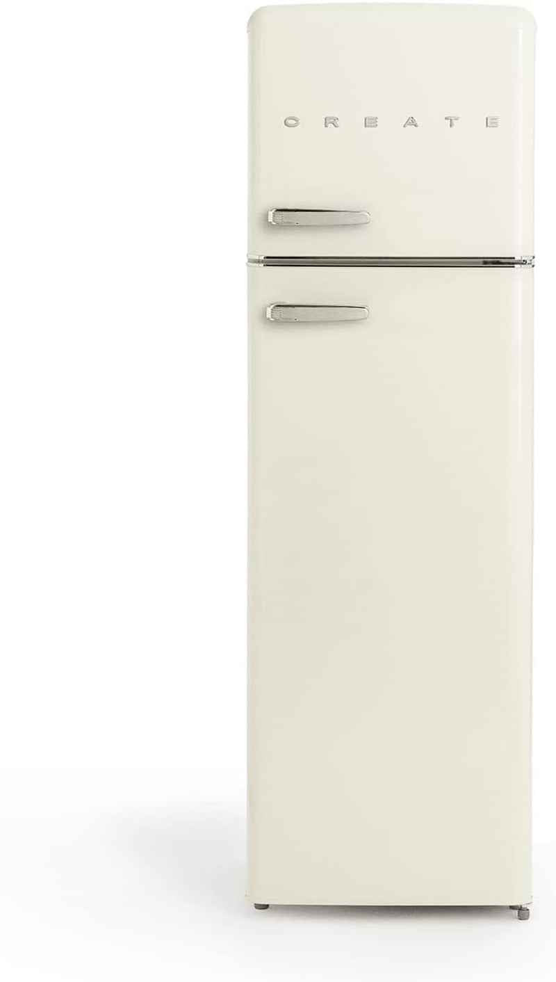/ FRIDGE STYLANCE Top/Réfrigérateur Combiné Blanc Cassé/Style Rétro Vintage, Avec Congélateur, Ouverture 135º, Pratique, Matériaux Résistants, 246L, 55X61,5X166,5Cm