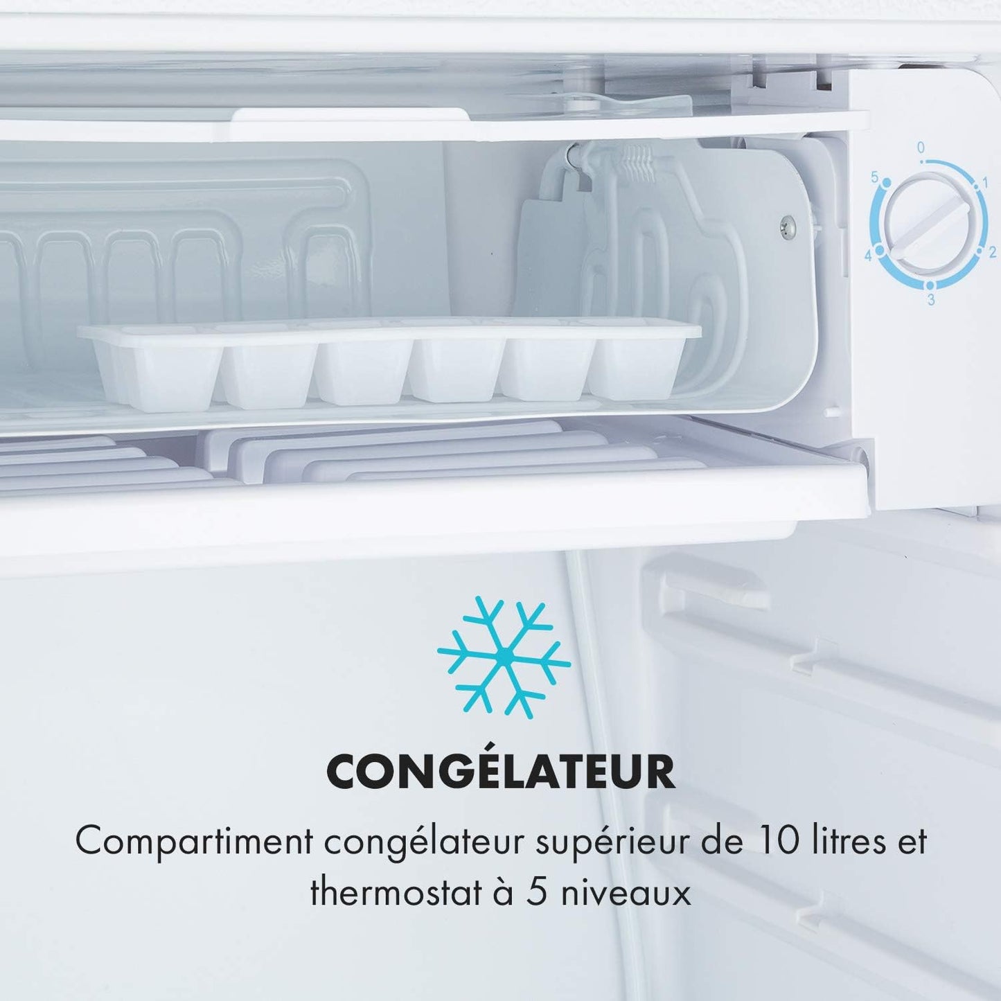 Spitzbergen - Réfrigérateur, Classe D'Efficacité Énergétique E, Compartiment Congélateur, Design Zestfulart : Porte Inscriptible Avec Marqueur, 2 Compartiments De Porte, Blanc, 90 L