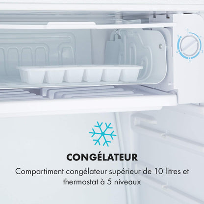 Spitzbergen - Réfrigérateur, Classe D'Efficacité Énergétique E, Compartiment Congélateur, Design Zestfulart : Porte Inscriptible Avec Marqueur, 2 Compartiments De Porte, Blanc, 90 L