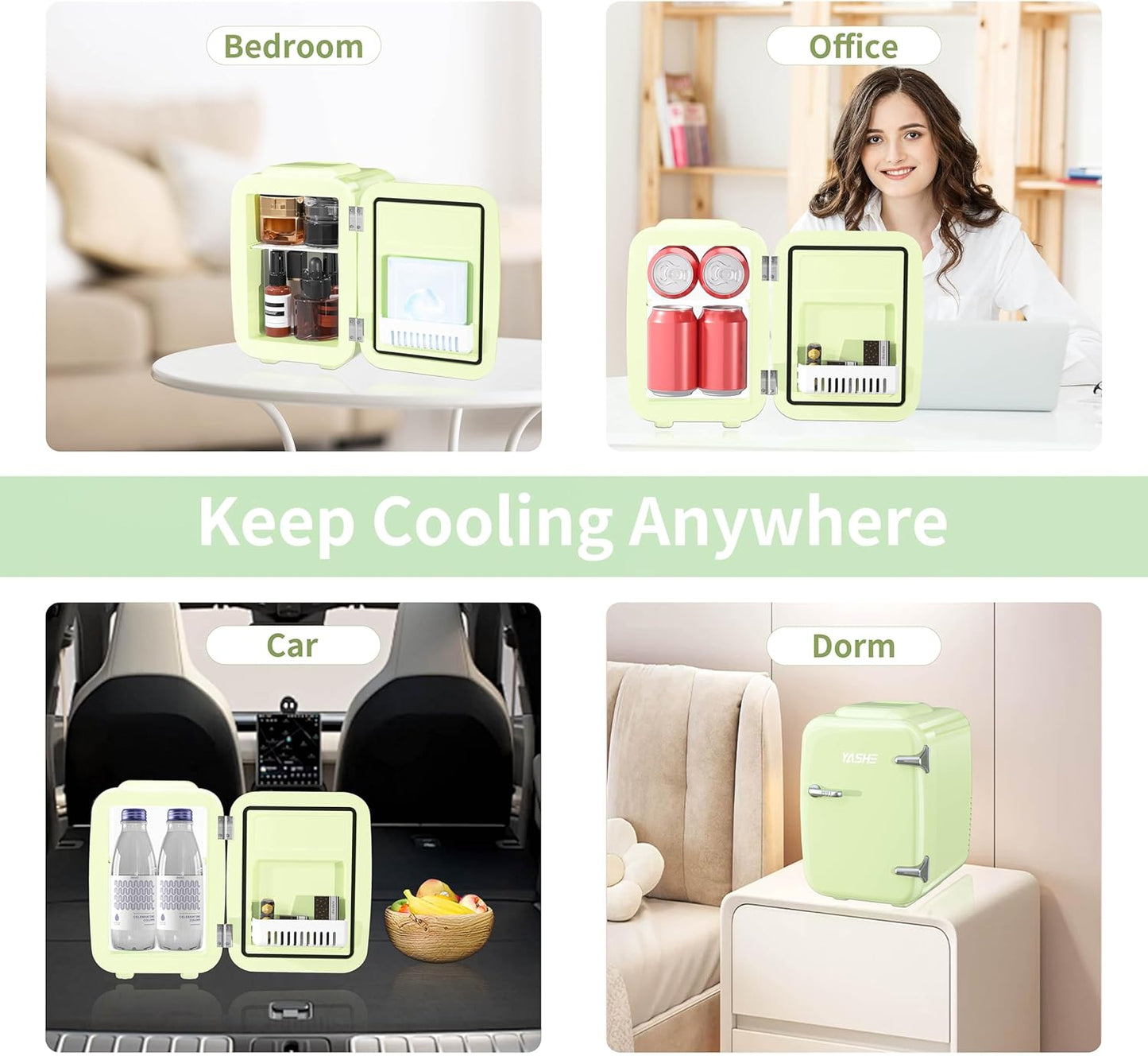 Mini Réfrigérateur 4 Litres Pour Cosmétiques, Boissons, 220 V AC/12 V DC, Thermoélectrique Refroidissement Et Réchauffement, Petit Réfrigérateur Pour Chambre À Coucher, Bureau, Dortoir, Voiture