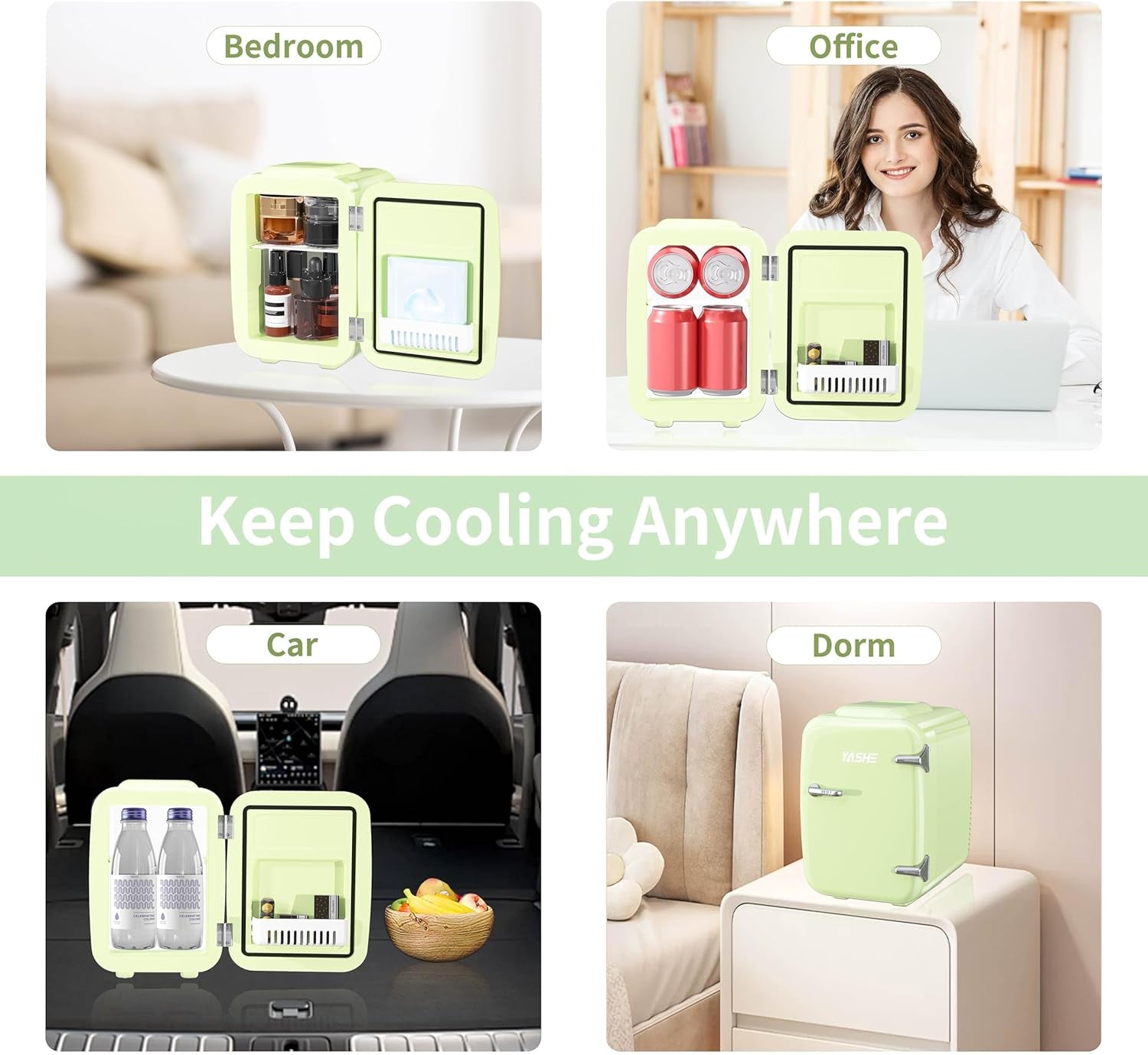 Mini Réfrigérateur 4 Litres Pour Cosmétiques, Boissons, 220 V AC/12 V DC, Thermoélectrique Refroidissement Et Réchauffement, Petit Réfrigérateur Pour Chambre À Coucher, Bureau, Dortoir, Voiture
