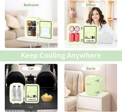 Mini Réfrigérateur 4 Litres Pour Cosmétiques, Boissons, 220 V AC/12 V DC, Thermoélectrique Refroidissement Et Réchauffement, Petit Réfrigérateur Pour Chambre À Coucher, Bureau, Dortoir, Voiture