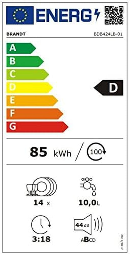 LAVE-VAISSELLE INT�GRABLE 14 COUVERTS 44Db CLASSE D BANDEAU NOIR