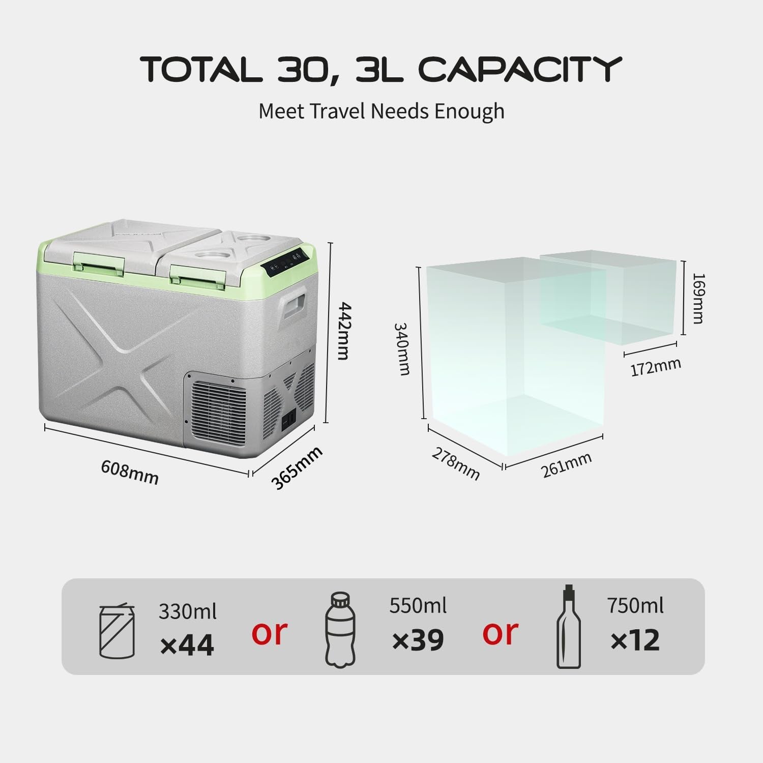 XD45 30,3L Glaciere Portable Réfrigérateur Voiture Camping Congélateur 12/24V Mini Frigo Pour Maison, Bureau Ou Pique-Nique En Plein Air