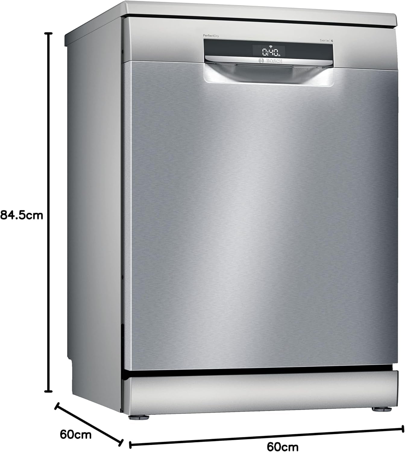 SMS6ZDI08E - Série 6 - Lave-Vaisselle Pose-Libre - Home Connect - 13 Couverts - Silence plus 40 Db - Inox