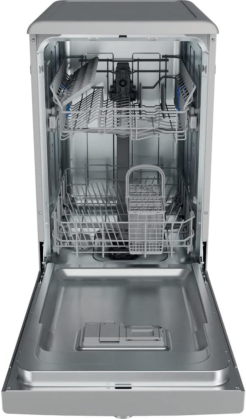 Indesit DSFE 1B10 S Lave-Vaisselle Autonome 10 Places A+ - Lave-Vaisselles (Autonome, Argent, Compact (45 Cm), Argent, Boutons, Rotatif, 1,3 M)