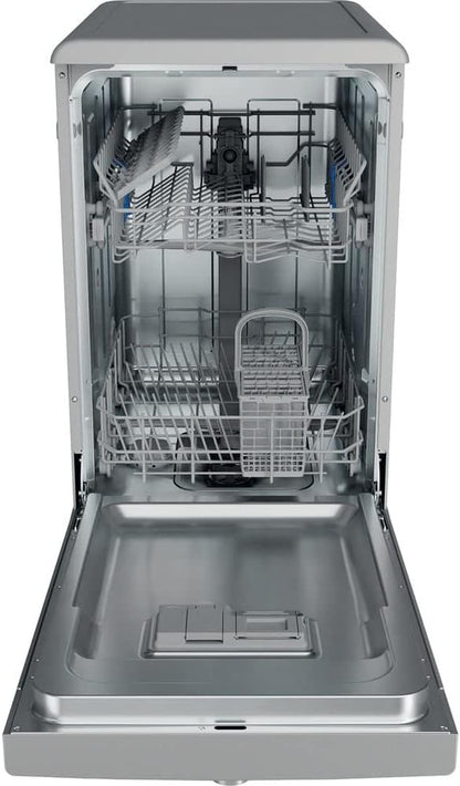 Indesit DSFE 1B10 S Lave-Vaisselle Autonome 10 Places A+ - Lave-Vaisselles (Autonome, Argent, Compact (45 Cm), Argent, Boutons, Rotatif, 1,3 M)