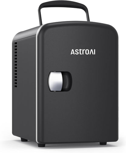 Mini Frigo De Chambre, Mini Réfrigérateur Voiture Portatif 4L 12V/220V, Glacière Électrique Chaud/Froid 0-66°C, Cadeau Femme Homme Garantie 3 Ans (Black)