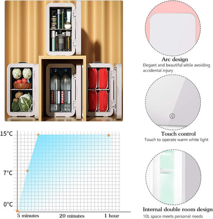 TWSOUL Petit Réfrigérateur 8 Litres Avec Réglage De La Température - Réfrigérateur Thermoélectrique Portable Et Chaud Pour Chambre À Coucher, Cosmétiques, Lait Maternel, Bureau Et Voyage
