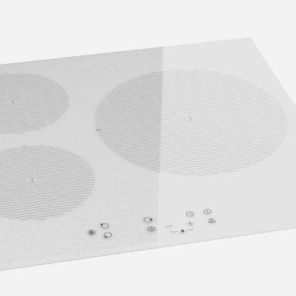 Plaque Induction Blanc 3 Feux | Table De Cuisson Encastrable 3 Foyers | Contrôle Tactile | 7000W, 9 Niveaux De Puissance, Founction Boost