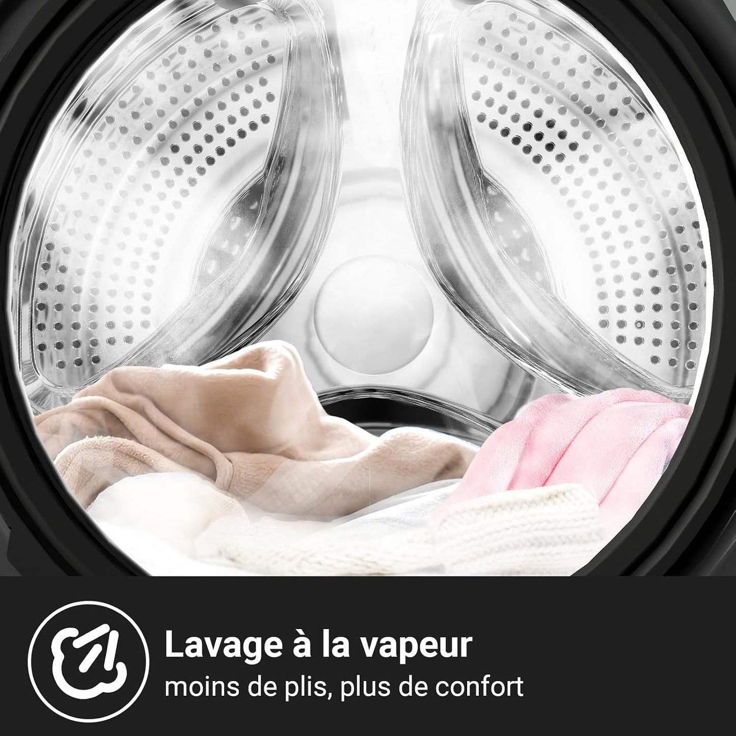 8Kg Lave-Linge Avec Classe A-15% & Smart One Touch Gris | Lavage Vapeur, Programme Literie, Baby Care, Doudoune, Moteur Inverter, 1400 T/Min, 520Mm, 76Db, CFL80-14586IM3XA