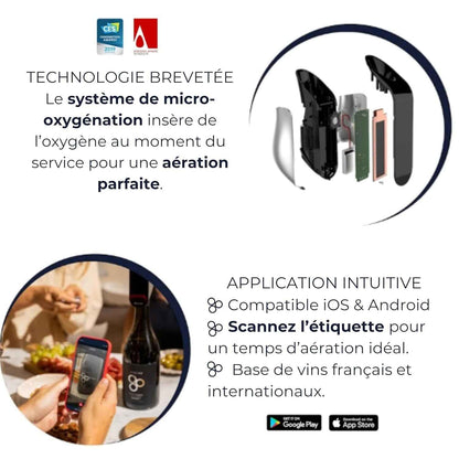 Aérateur De Vin Instantané Électrique  - Décanteur De Vin Avec Aération Précise Pour Sublimer Vos Cépages - Technologie Innovante Pour Une Dégustation Parfaite - Compatible Toutes Bouteilles
