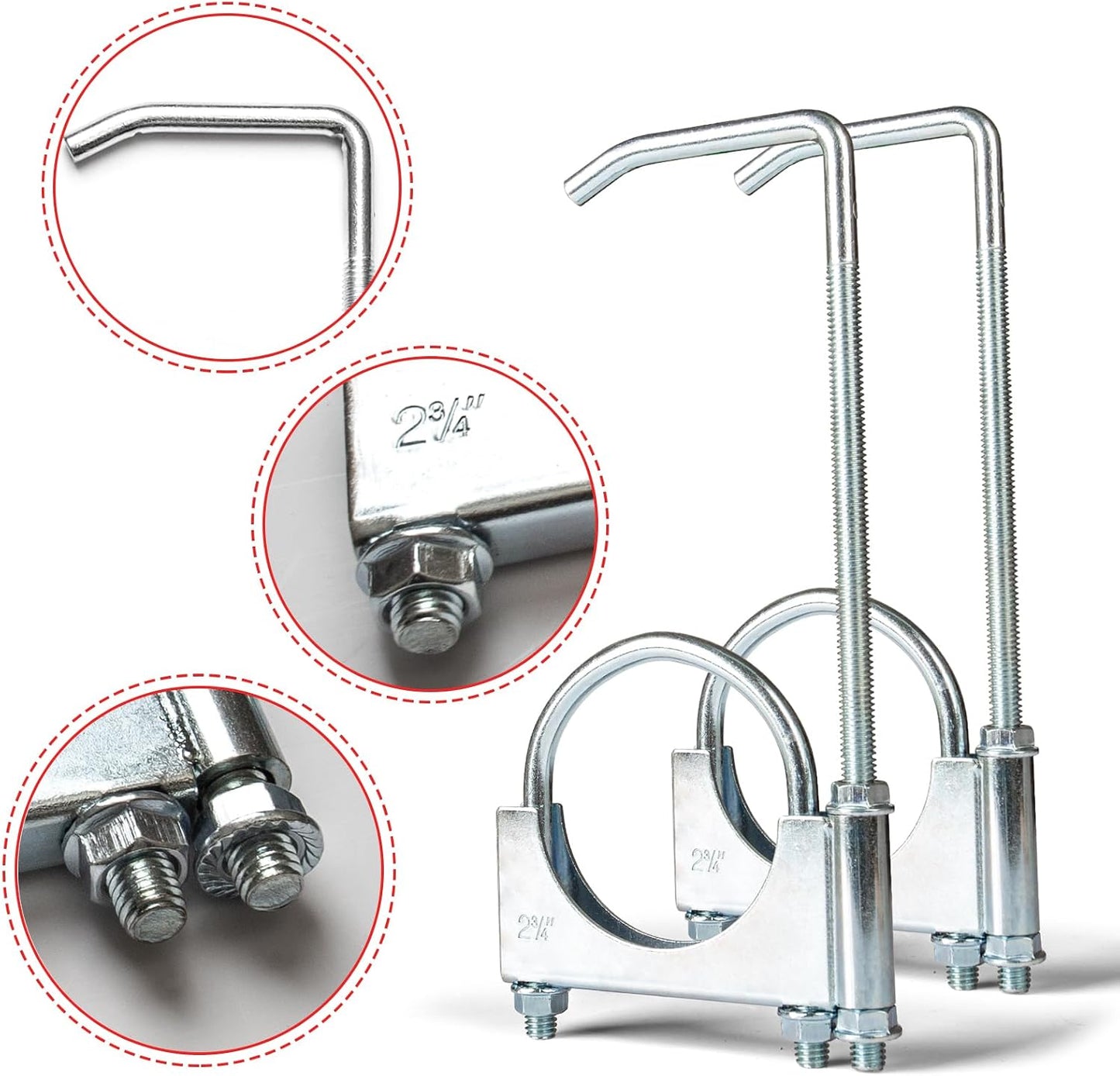 Pince D'Échappement Robuste Avec Support Universel, Support Universel Sur Support D'Échappement, Lot De 2 (7 Cm)