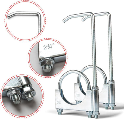 Pince D'Échappement Robuste Avec Support Universel, Support Universel Sur Support D'Échappement, Lot De 2 (7 Cm)