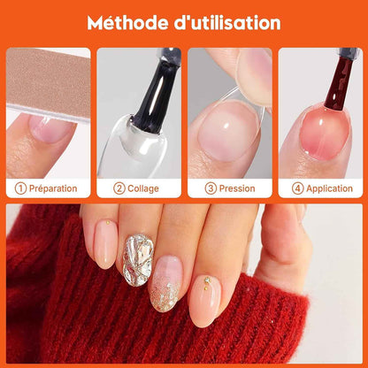 600Pièces Capsule Faux Ongles, Court Almond-Shaped Nails Ongle, 12 Tailles Capsules Americaine Ongles Pour Ongles Gel, Kit Ongle Capsule Pour Manucure, DIY