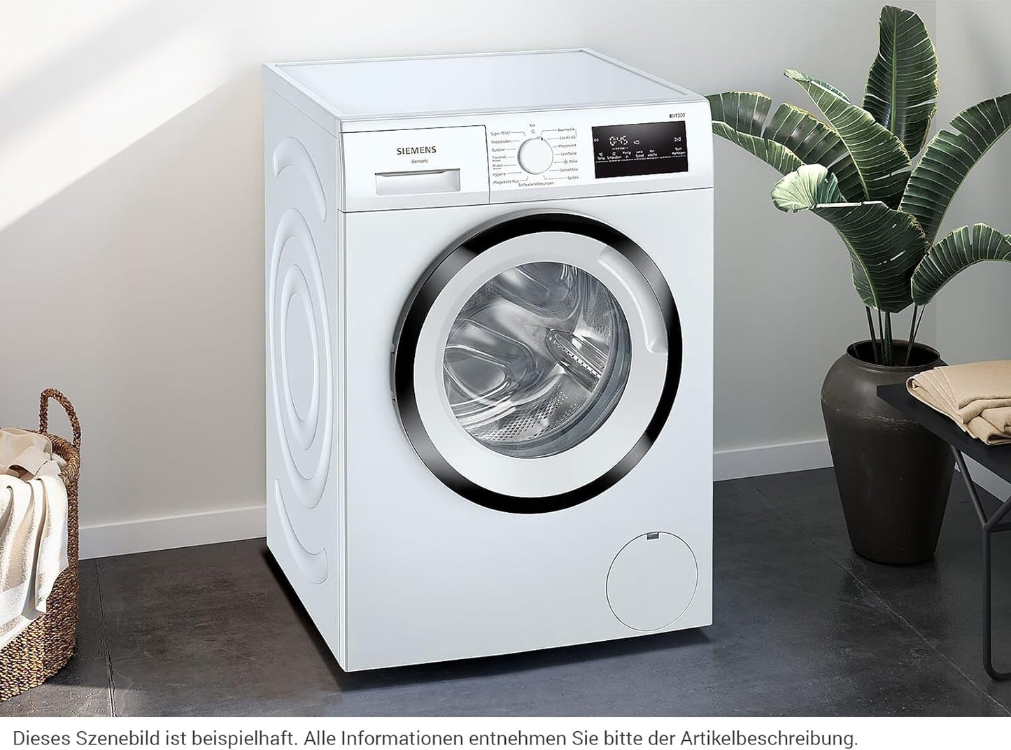 WM14N123 Iq300 Machine À Laver À Chargement Frontal Avec Capacité De 7 Kg, 1400 Tr/Min, Programme Extérieur, Programme D'Extérieur Simpletouch, Écran LED, Moteur Iqdrive, Blanc, 60 Cm
