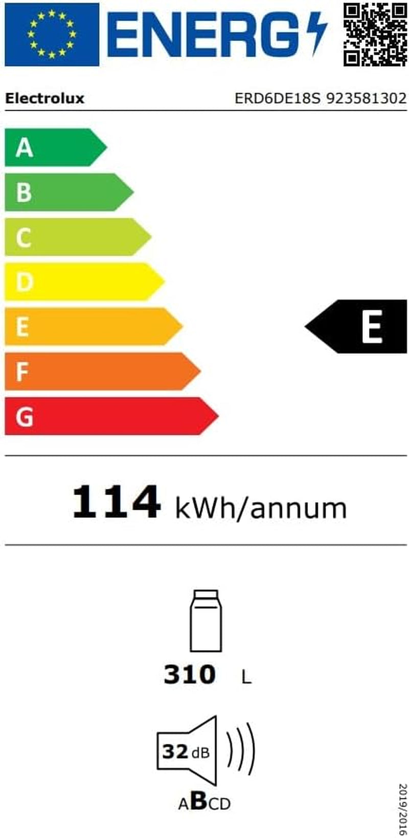 Réfrigérateur 1 Porte 54,6Cm 310L Brassé Blanc - ERD6DE18S