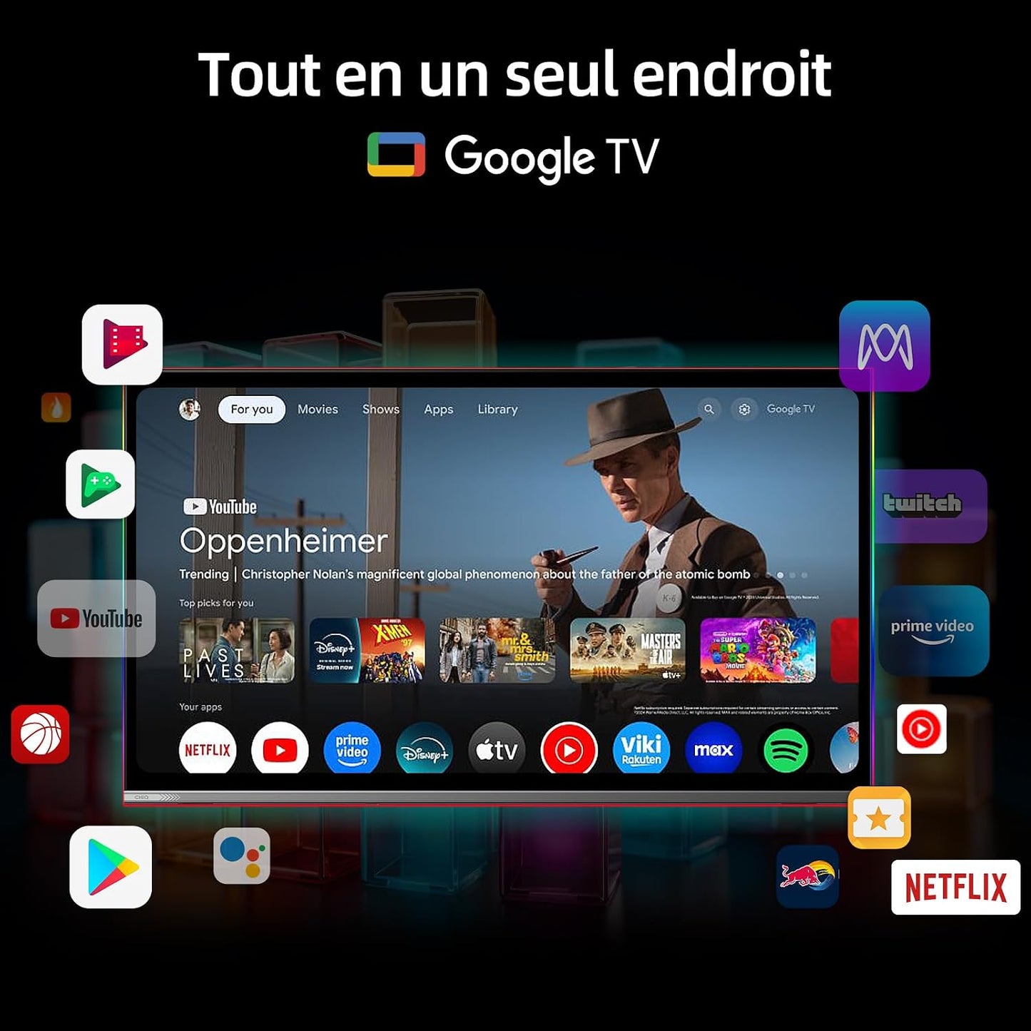 Smart TV Téléviseur QLED 32QA10 32 Pouces | Full HD HDR10 | Dolby Audio Et DBX-TV | Design Métallique Sans Cadre | Chromecast Intégr Nouveau Modèle | Son Dolby Audio, Support HDR10, Chromecast Intégré, Édition 2026