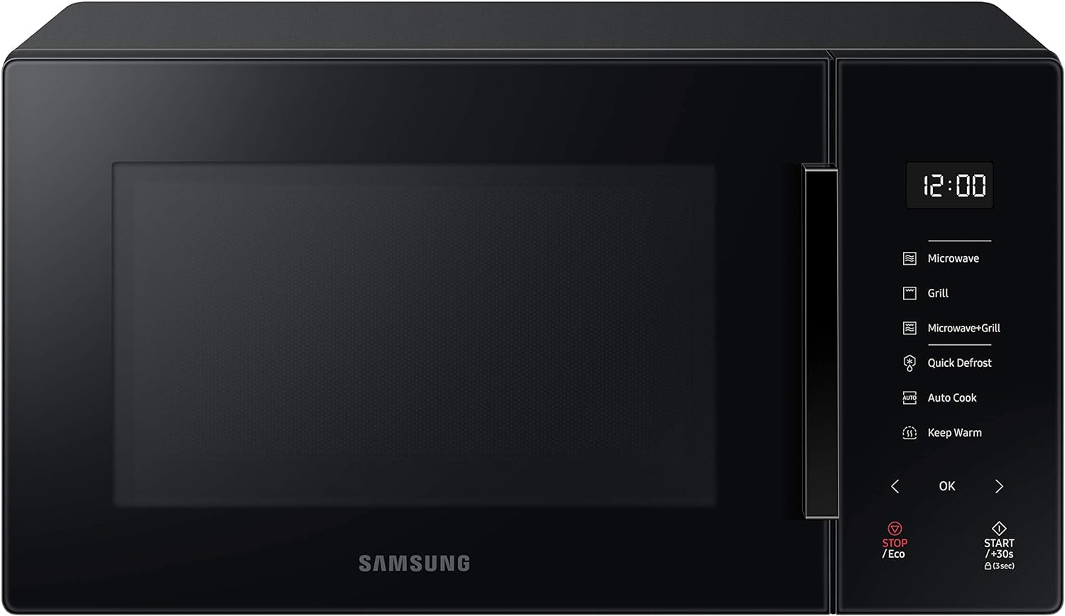 MG23T5018AK Four À Micro-Ondes, 23 L, 1100 W, Cuisson Automatique Et Home Dessert, Design Verre, Noir