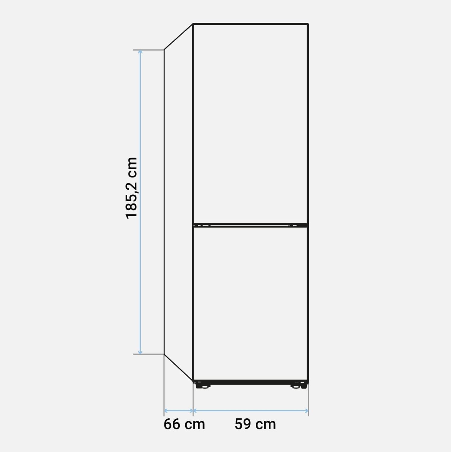 UNIVERSALBLUE Réfrigérateur Combi 185 Cm En Verre Blanc Système No Frost | Réfrigérateur Design Avec Congélateur Silencieux | Capacité Totale 320 L | Montée Au Sol Incluse