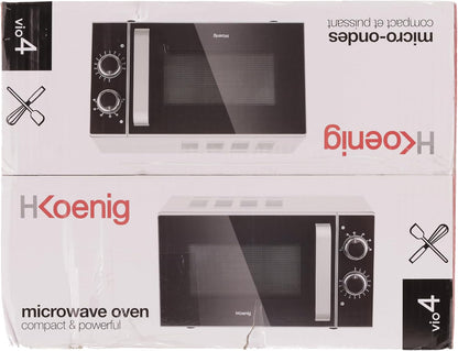 Micro-Ondes Compact Design 20L VIO4, Puissant 700W, Plateau Tournant 24,5Cm, Multifonction 5 Niveaux De Chauffe Et Fonction Décongélation, Minuterie Jusqu'À 30 Min, Rapide, Plan De Travail