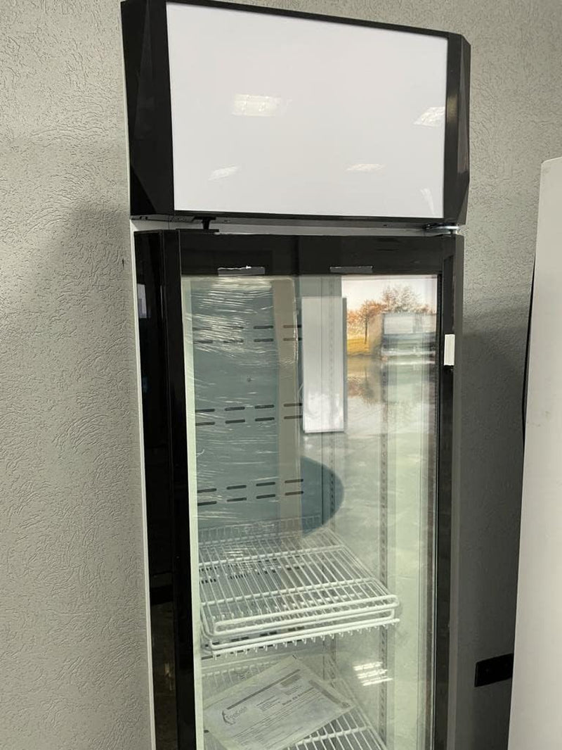 ICESHOP ARV 165 Frigo Vitrine À Boissons Armoire Réfrigérée,1 Porte Vitrée, Frigo Professionnel 160L - 360X400X1867Mm, Blanc