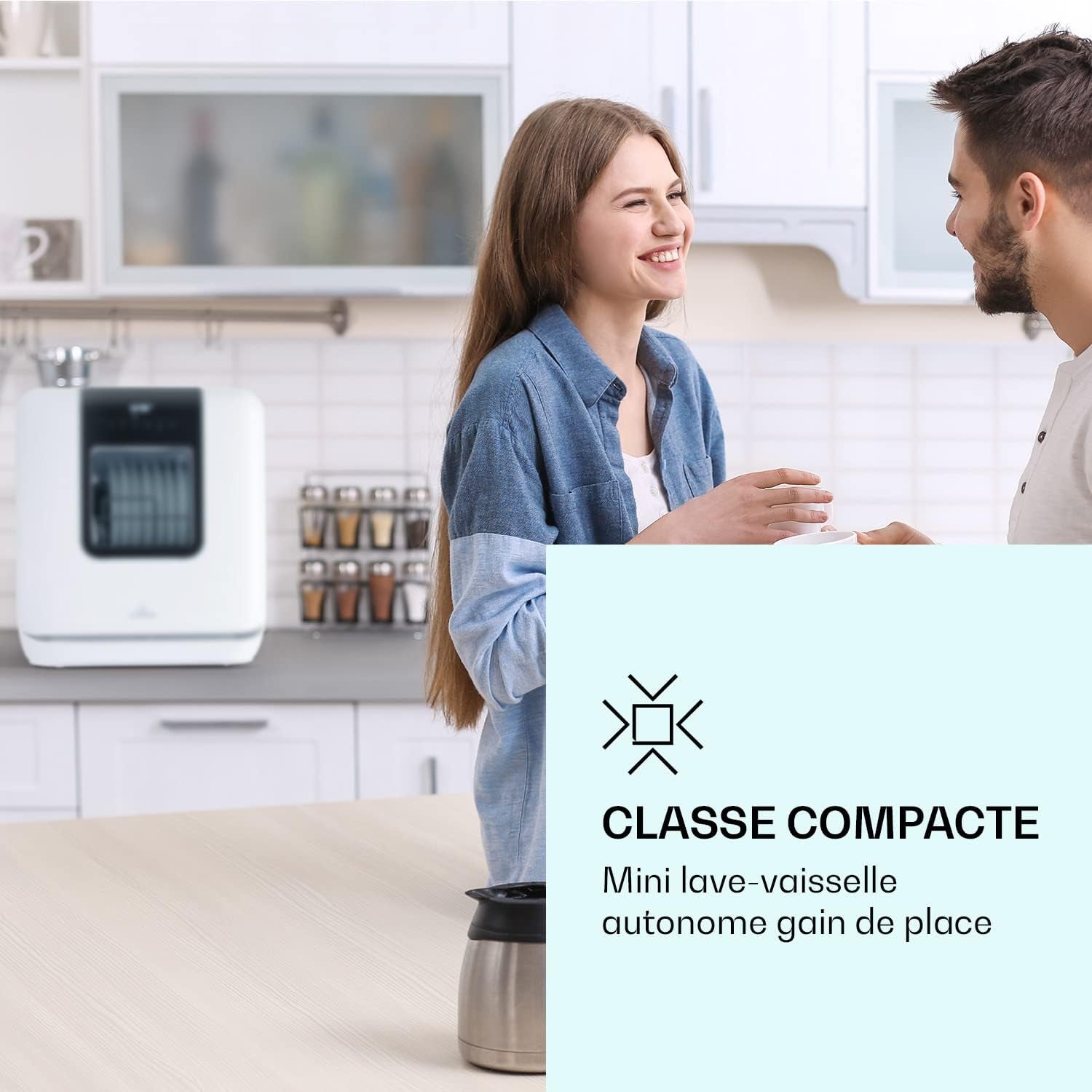 Mini Lave Vaisselle De 3 Couvert, Lave-Vaisselles Silencieux, 7 Programmes De Lavage, Petit Lave-Vaisselle De Table Compact, Lave Vaisselle Portable, Facile À Installer Pour Maison, Bureau