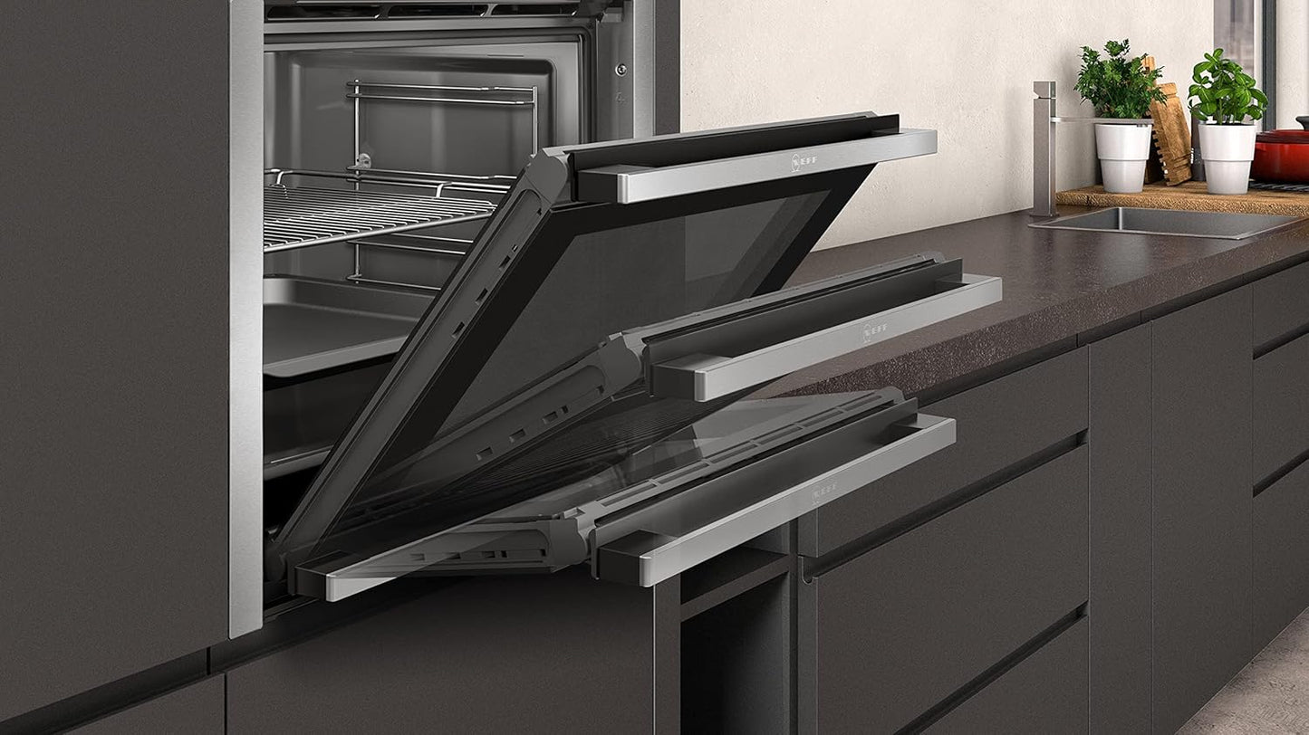 NEFF B4ACF1AN0B N50 Four Simple Avec Coulisse Et Cache Et Circotherm, Acier Inoxydable