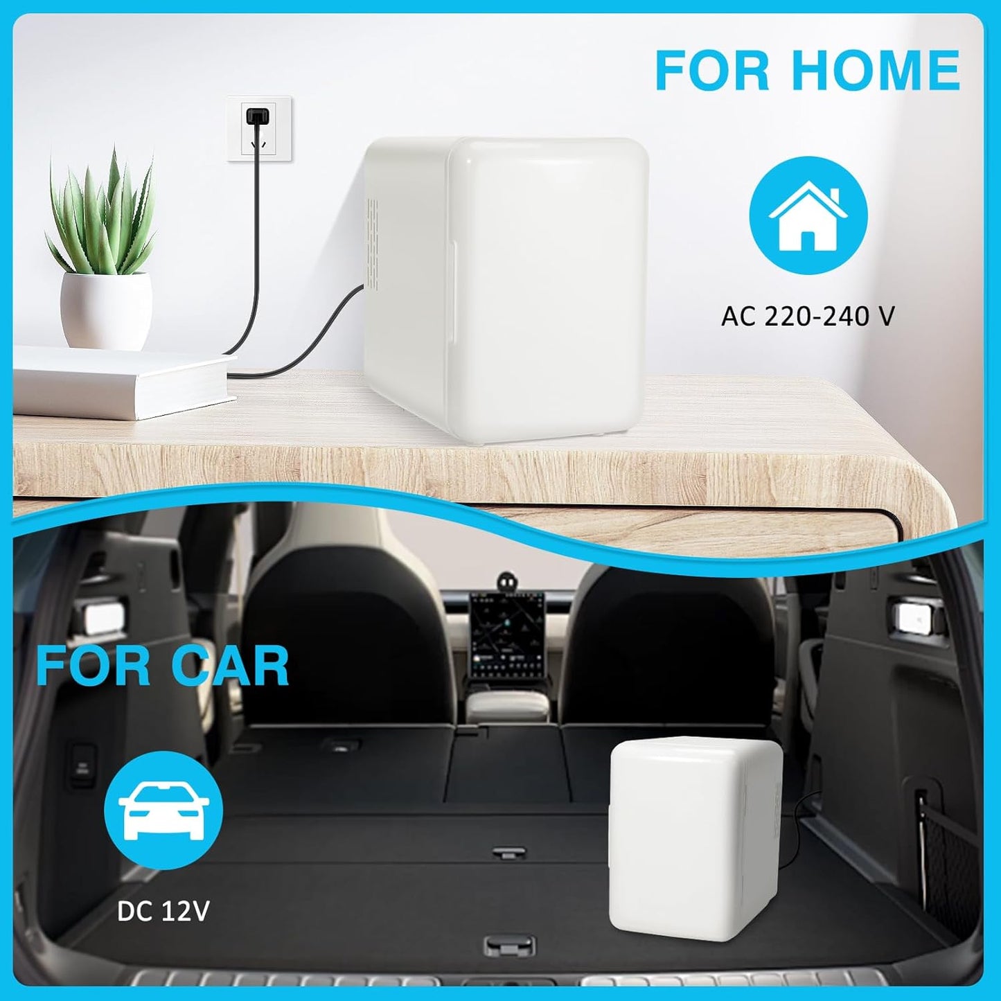 Otyzery Mini Réfrigérateur 4 Litres, Réfrigérateur Voiture Portable 12V/220V Avec Fonction Refroidissement Et Chauffage, Petit Réfrigérateur Cosmétique Silencieux Pour Chambre, Voiture, Bureau