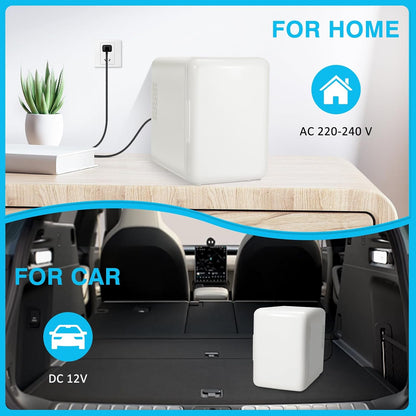 Otyzery Mini Réfrigérateur 4 Litres, Réfrigérateur Voiture Portable 12V/220V Avec Fonction Refroidissement Et Chauffage, Petit Réfrigérateur Cosmétique Silencieux Pour Chambre, Voiture, Bureau