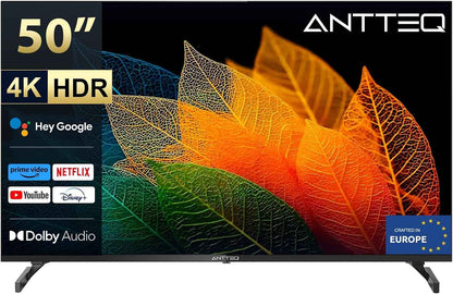 S50 Smart TV 50 Pouces(127Cm), Andriod TV 4K UHD, HDR10, Dolby Audio, Google Assistance, Bluetooth Triple Tuner (DVB-C/S2/-T2), Dazn/Disney+/Netflix/Prime Video/Youtube, Wifi