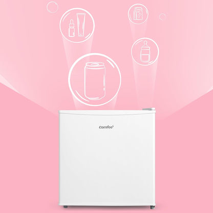 RCD50WH2(E) Mini Réfrigérateur/Glacière 43L Avec Compartiment Congélateur/Petit Réfrigérateur Pour Chambre Et Bureau/Refroidissement Rapide Dans Le Refroidisseur/Contrôle De Température/Blanc