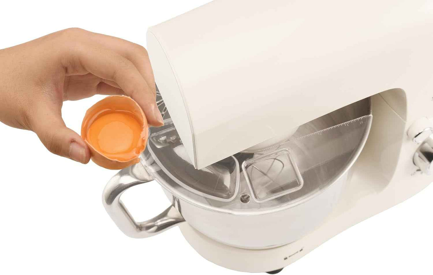 Robot Pâtissier 1500W – Robot Cuisine Multifonction 5L Bol Inox – 10 Vitesses + Pulse – Pétrin, Fouet, Batteur – Robot Pour Gâteau, Pain – Couvercle Anti-Éclaboussures Avec Séparateur D’Œuf