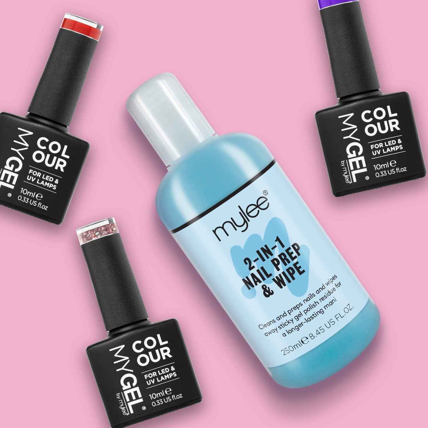 Prep + Wipe Nettoyant De Résidus De Vernis Semi-Permanent 250 Ml, Préparation & Après-Soin, Cleaner Dégraissant Vernis Gel UV LED, Multi-Usage Pour Assainir L'Ongle & Éliminer Le Collant | Base De Vernis Gel UV/LED Pour Manucure, Préparation Et Après-Soin