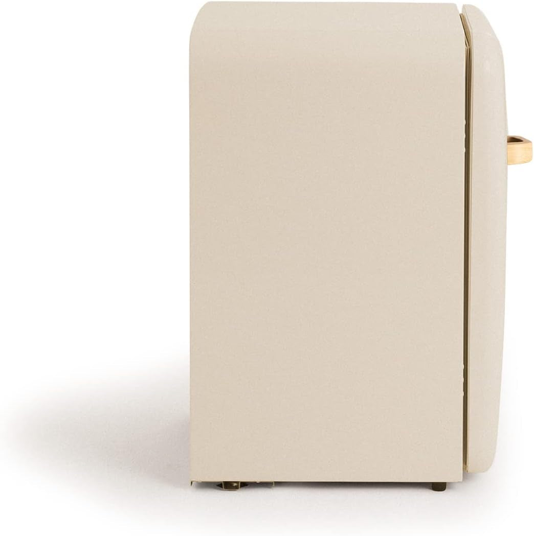 / RETRO FRIDGE 83.5 Wood/Réfrigérateur Blanc Cassé Avec Poignée Bois/Pratique Et Fonctionnel, Matériaux Résistants