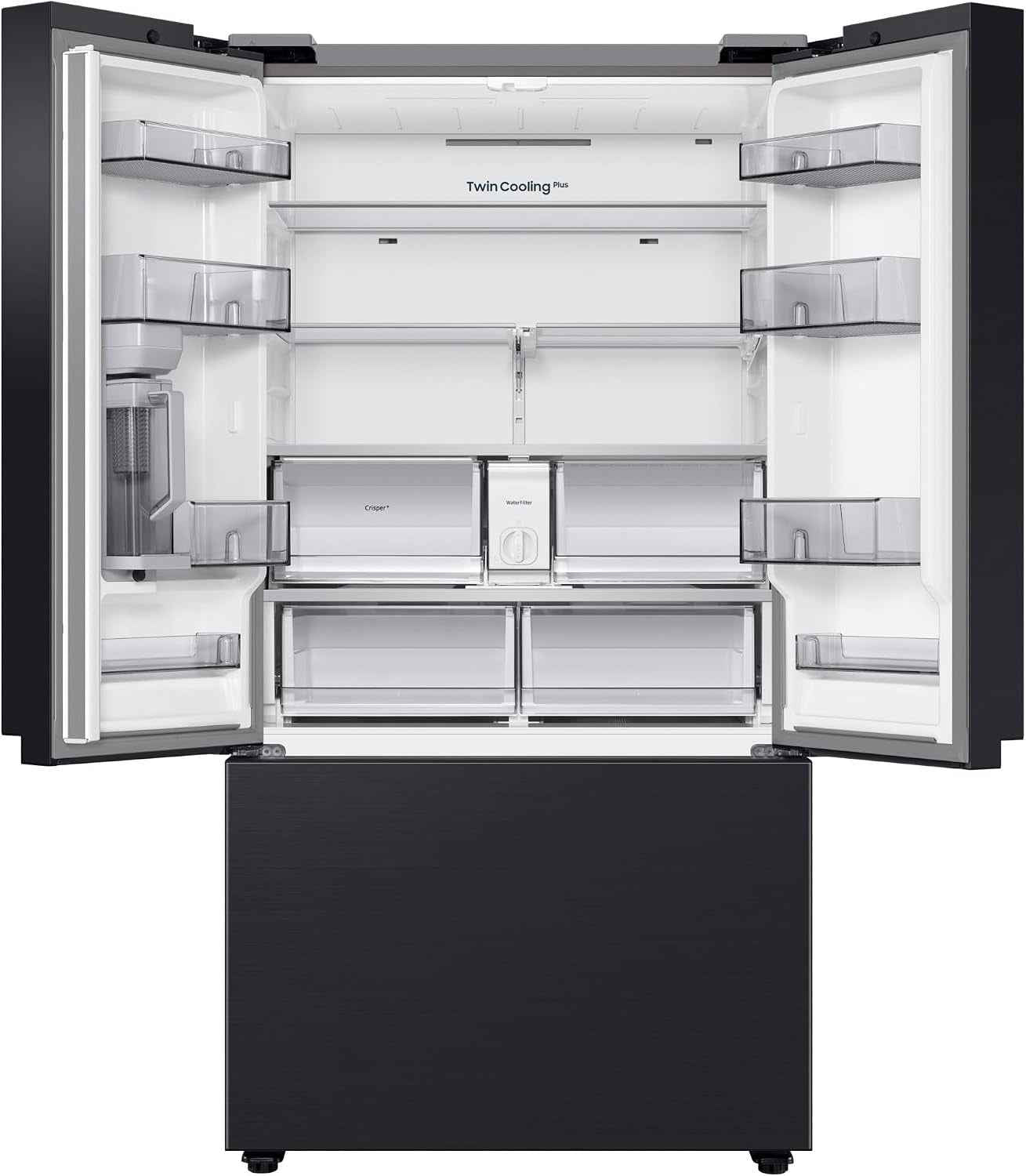 Samsung RF24BB620EB1EF French-Door-Kühlschrank Mit Gefrierfach, 177,8 Cm, 674 L, Smartthings AI Energy Mode, Autofill Water Picher, Dual Ice Maker, Premium Black Steel