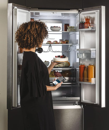 HFW7720EWMP Réfrigérateur Combiné - Pose Libre, 477L, My Zone Plus, Humidity Zone, Fontaine À Eau, Smart Home (Wi-Fi), Gris, Classe E