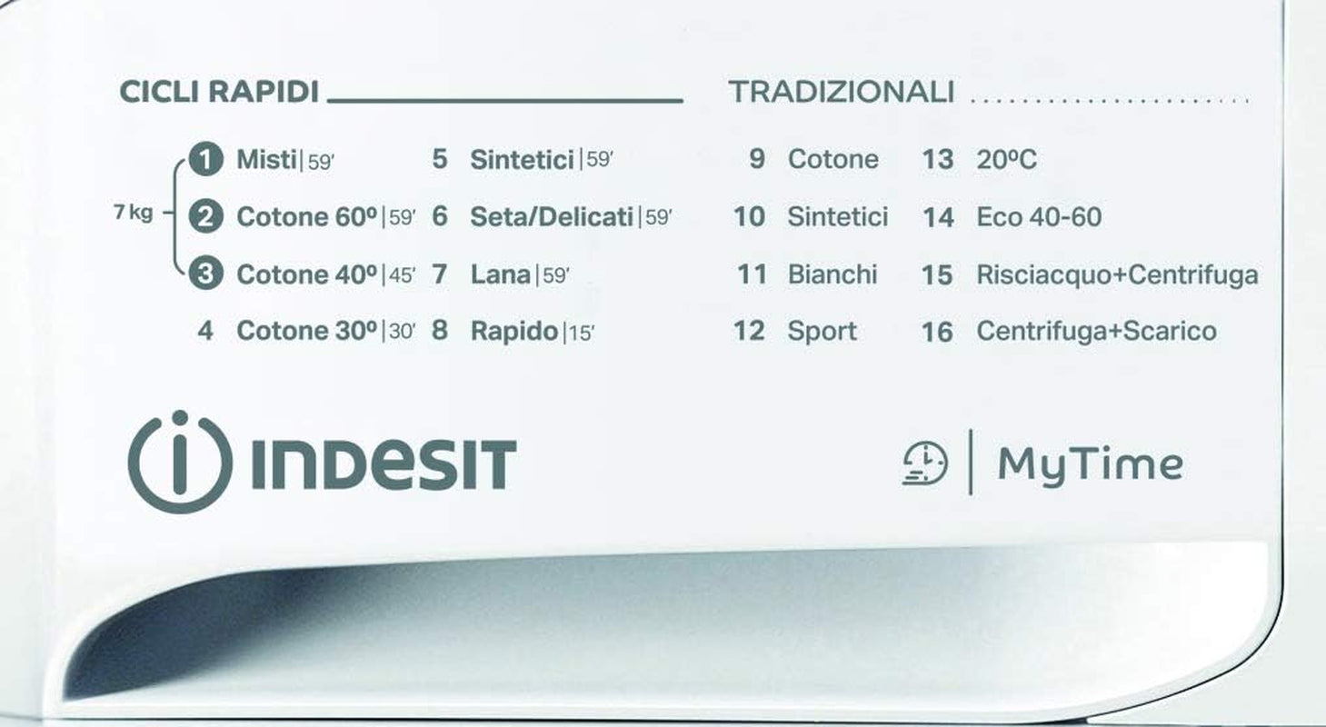 Indesit MTWA 71252 W IT Machine À Laver À Chargement Frontal, 9 Kg, A+++-10%, 1200 Tours/Min
