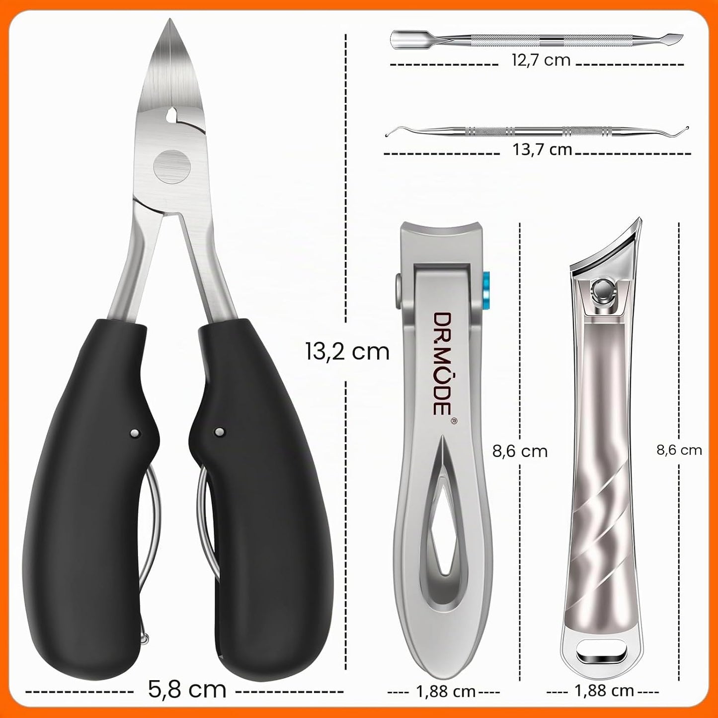 Coupe Ongle Professionnel, Pince Coupe Ongle Pied Pour Ongles Épais Pour Personnes Âgées Avec Large Ouverture, Kit Coupe Ongle Allemand Pour Hommes Ongles Incarnés Avec Lame Incurvée Inclinée