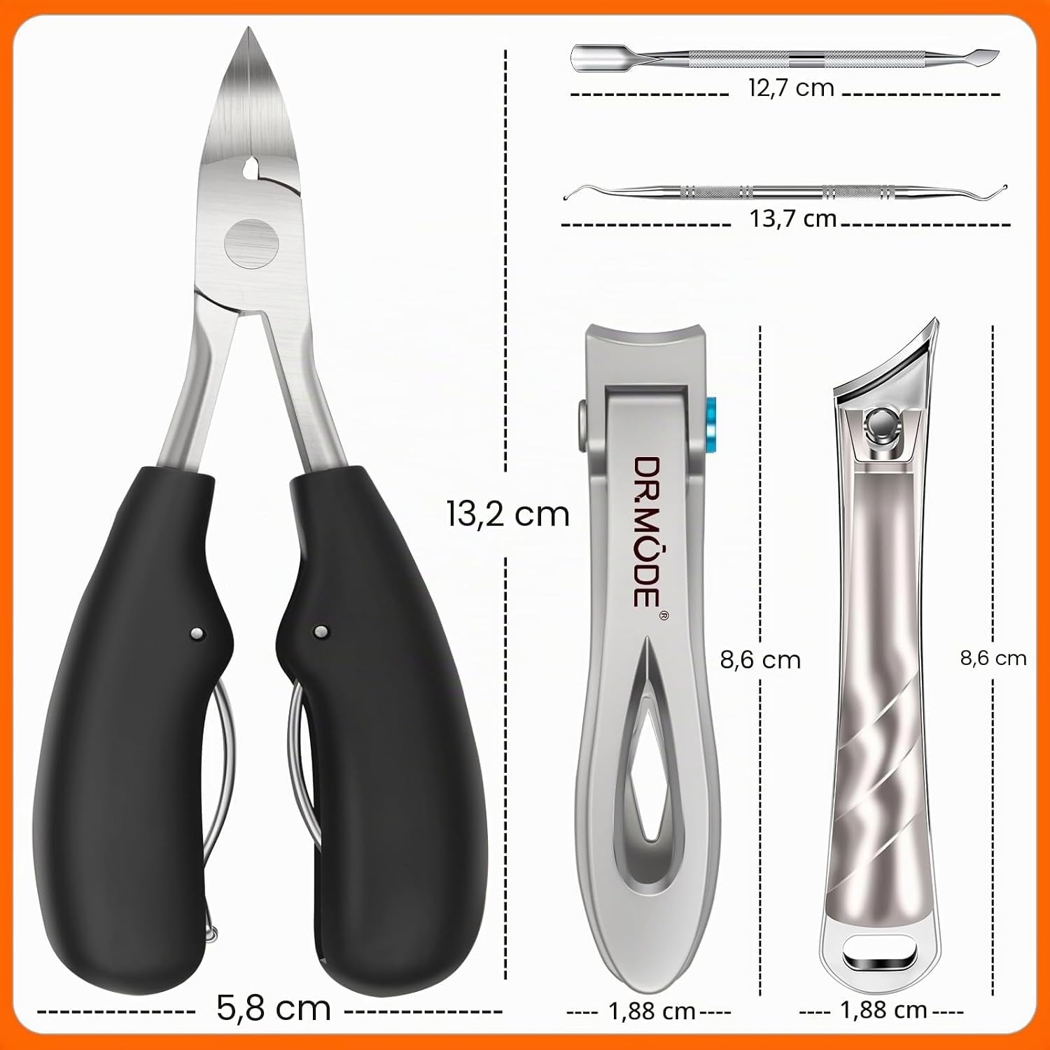 Coupe Ongle Professionnel, Pince Coupe Ongle Pied Pour Ongles Épais Pour Personnes Âgées Avec Large Ouverture, Kit Coupe Ongle Allemand Pour Hommes Ongles Incarnés Avec Lame Incurvée Inclinée