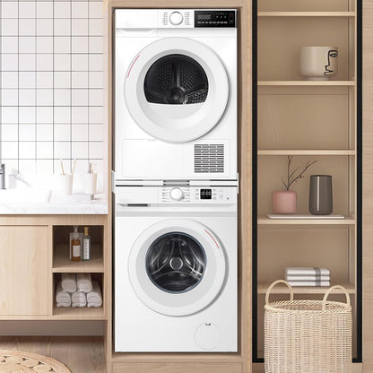 Universel Kit De Superposition Pour 46-66Cm Lave-Linge Et Sèche-Linge | Kit D’Empilage Pour Machine À Laver, Cadre Intermédiaire Pour Laver, Sèche-Linge Kit Intermédiaire Avec Sangles À Cliquet