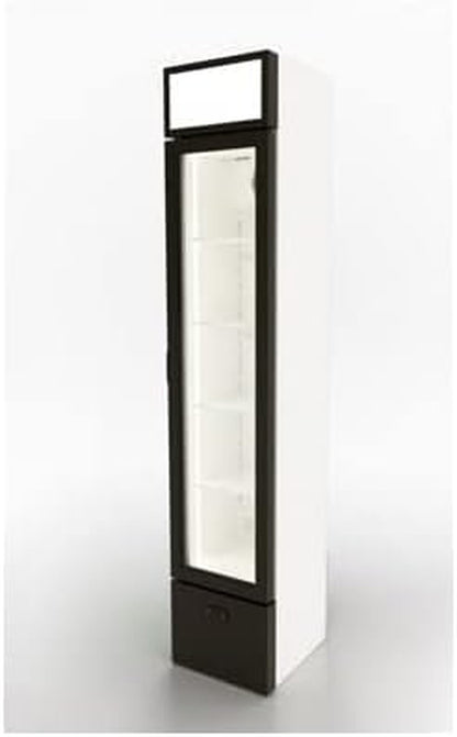 ICESHOP ARV 165 Frigo Vitrine À Boissons Armoire Réfrigérée,1 Porte Vitrée, Frigo Professionnel 160L - 360X400X1867Mm, Blanc