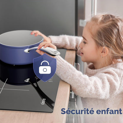 Plaque De Cuisson Induction 4 Foyers 7200W Fonction Boost | Puissance Limitée, Contrôle Slider, Fonction Pause, Minuteur, Sécurité Enfant