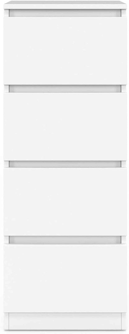 - Meuble D'Appoint 4 Tiroirs TOMI Bois Blanc | Longeur 30 X Largeur 30 X Hauteur 80 Cm, Chiffonnier Pour Entrée Salle De Bain