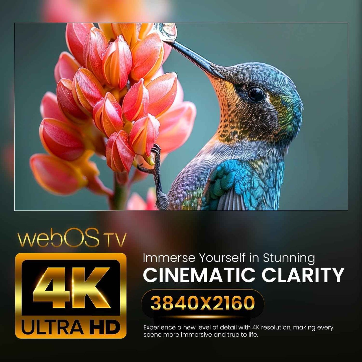 Téléviseur Intelligent 43" 4K UHD LED – Smart TV Avec Webos, HDR, Wi-Fi, Bluetooth.