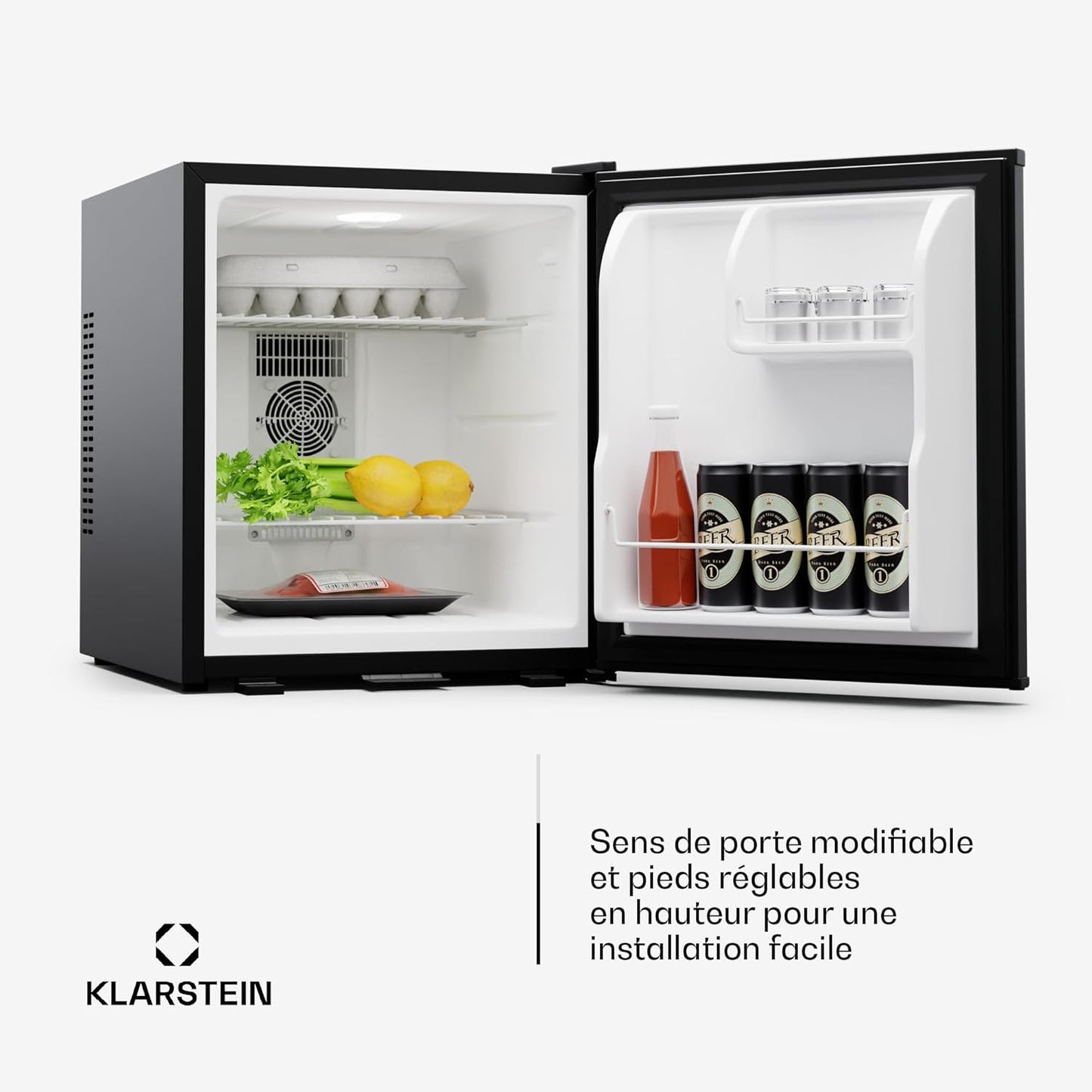 Mini Frigo Et Congelateur De Chambre De 44L, Snacks, Boissons, Petit Frigo Top Silencieux, Mini Bar, Petit Réfrigérateur Camping, Mini Frigo Cosmetique, Refrigerateur Avec Étagères Réglables