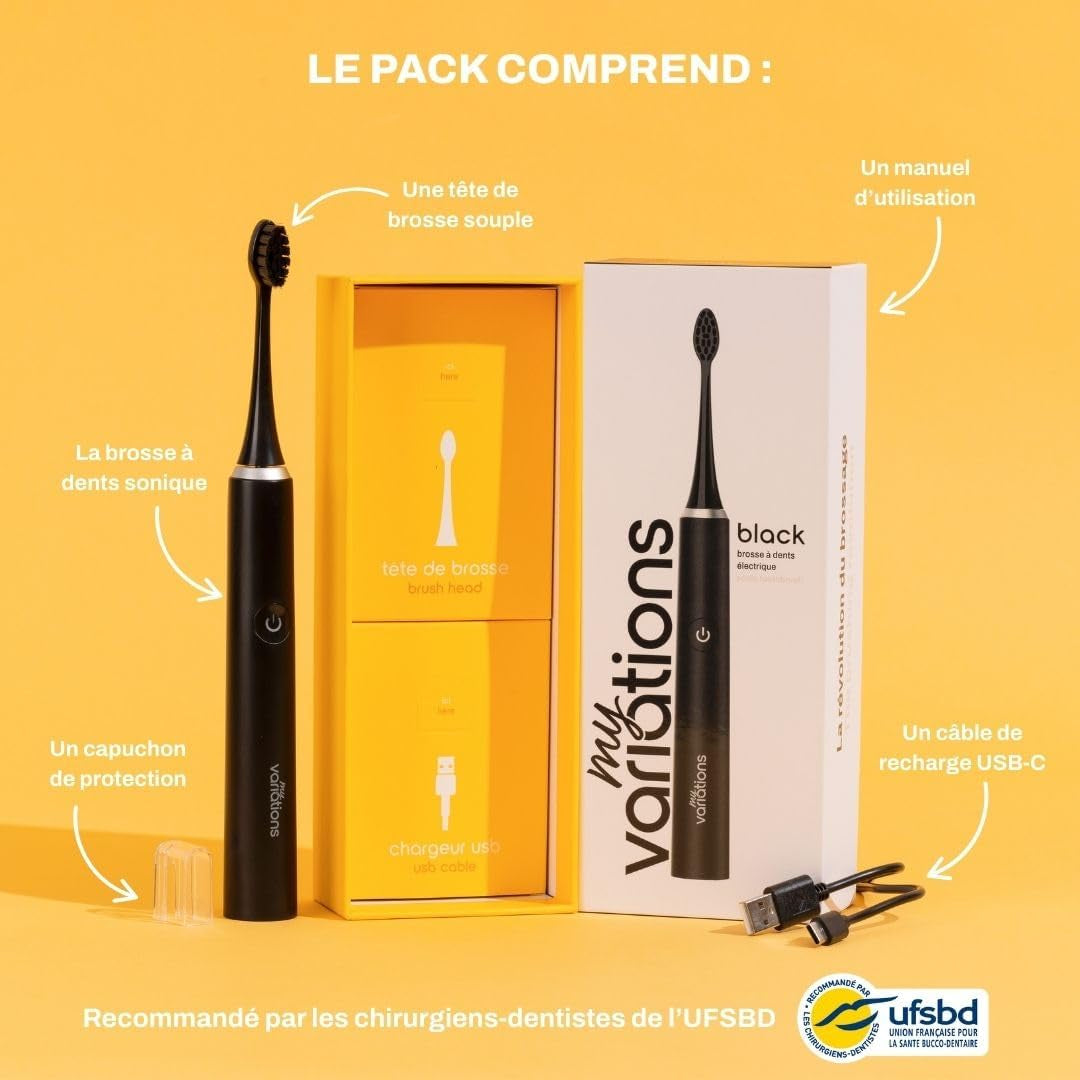 Myvariations - Brosse À Dents Électrique Sonique [5 Modes] [1 Mois Batterie]