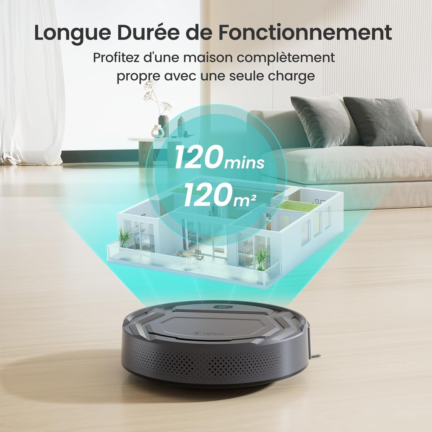 Aspirateur Robot, Mince Silencieux Connecté Wifi/Bluetooth/Alexa/App, 6 Modes De Nettoyage, Auto-Charge, 120Min D'Autonomie, Idéal Pour Poils D'Animaux Sols Tapis, M210P Girs