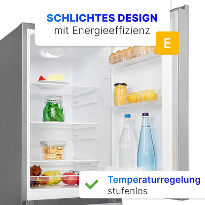Bomann KG 320.2 Réfrigérateur-Congélateur Autoportante 165 L Acier Inoxydable